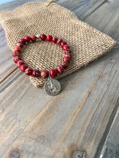 St. Christopher - Red Jasper - Brother Wolf USA