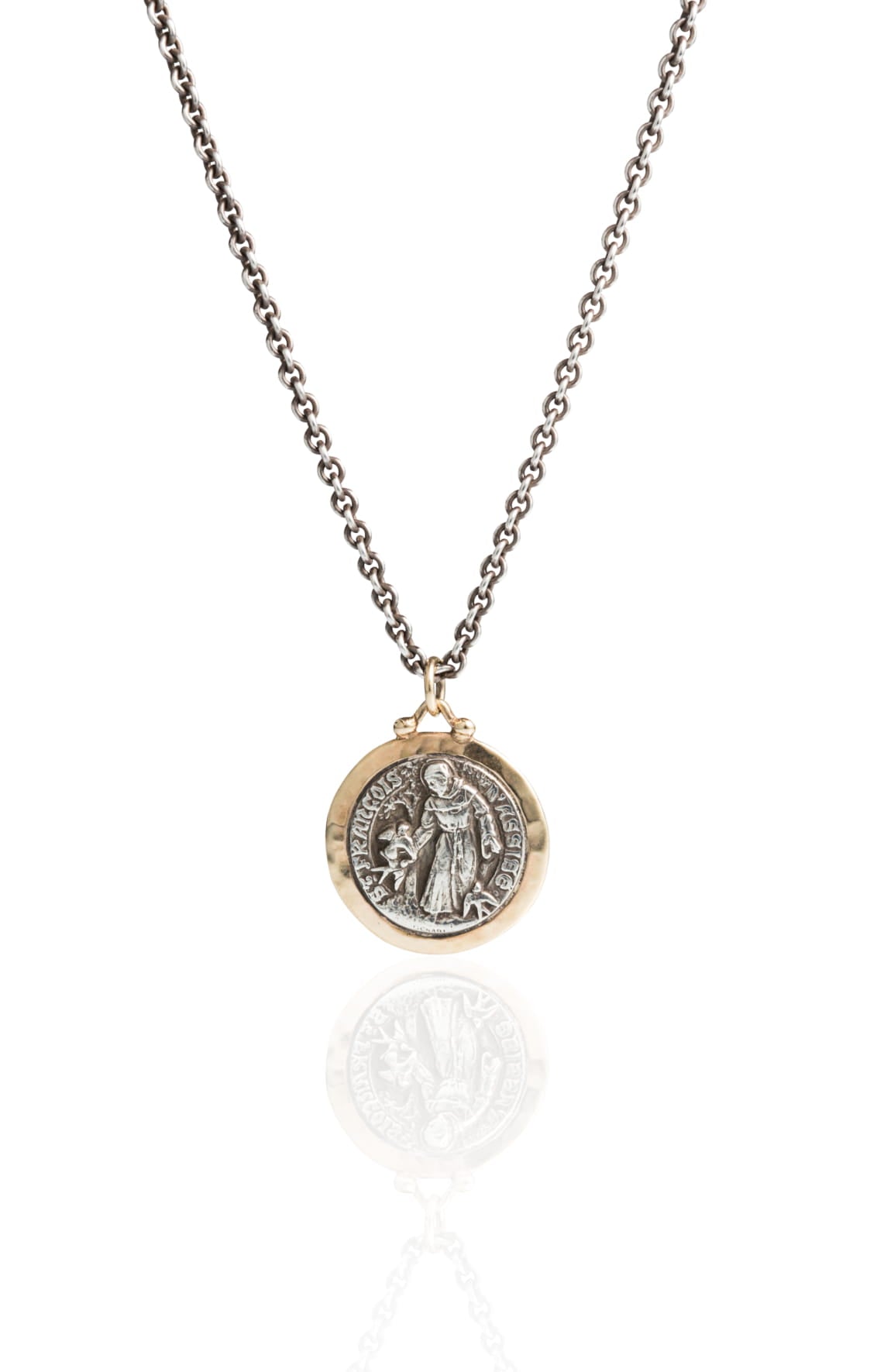 Sterling Silver Handmade Saint Francis Necklace, Religious Men Charm N – By  Silver Stone
